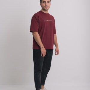 Essentials Oversize Tee Maroon - Image 6