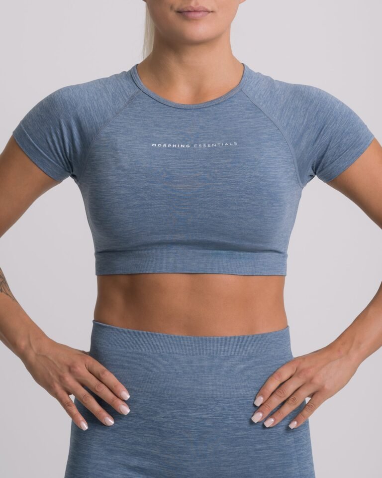 Terra Seamless Active Crop Top Ice Blue