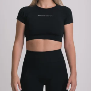 Terra Seamless Active Crop Top Black - Image 2