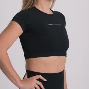 Terra Seamless Active Crop Top Black - Image 5