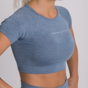 Terra Seamless Active Crop Top Ice Blue - Image 4