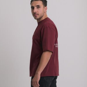 Essentials Oversize Tee Maroon - Image 4