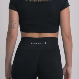 Terra Seamless Active Crop Top Black - Image 3