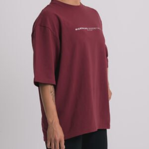 Essentials Oversize Tee Maroon - Image 5