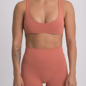 Vital Scoop Neck Bra Coral - Image 5