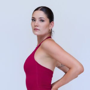 Elite Halter Sports Bra Cherry - Image 3