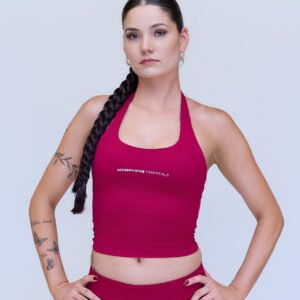 Elite Halter Sports Bra Cherry - Image 4