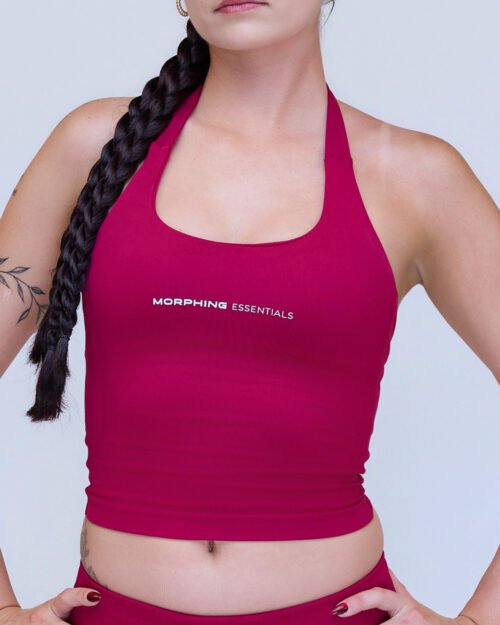 Elite Halter Sports Bra Cherry